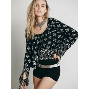 Free People Long Sleeve Dazed Swing Top Small